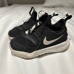 Nike Kids Black Sneakers with White Swoosh